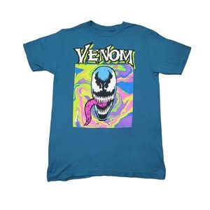 Venom Marvel Psychedelic Face TShirt - BoxLunch Exclusive - Bright Colors